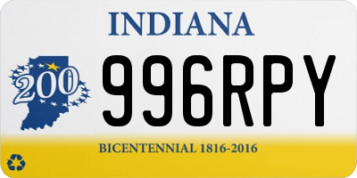 IN license plate 996RPY