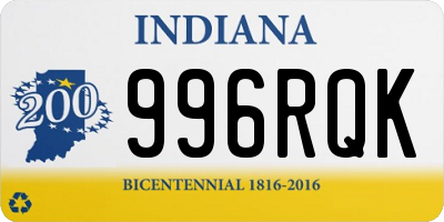 IN license plate 996RQK