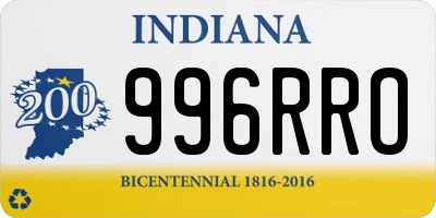 IN license plate 996RRO