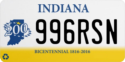 IN license plate 996RSN