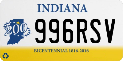 IN license plate 996RSV
