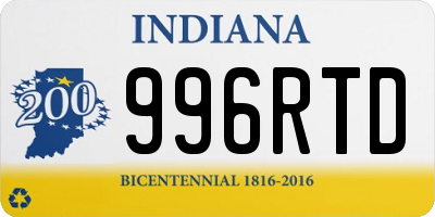 IN license plate 996RTD