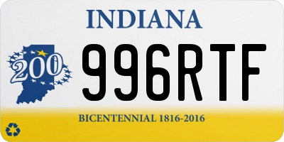 IN license plate 996RTF