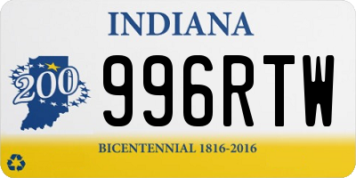 IN license plate 996RTW