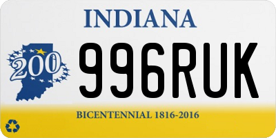 IN license plate 996RUK