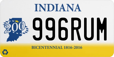 IN license plate 996RUM