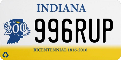 IN license plate 996RUP