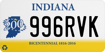 IN license plate 996RVK