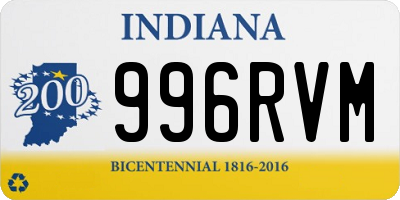 IN license plate 996RVM