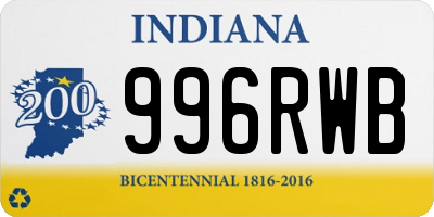 IN license plate 996RWB