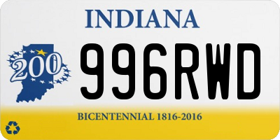 IN license plate 996RWD