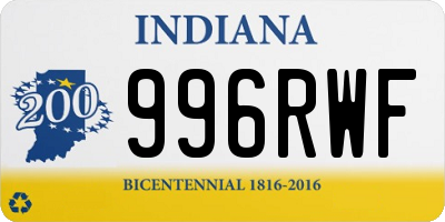 IN license plate 996RWF