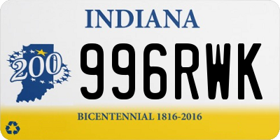 IN license plate 996RWK