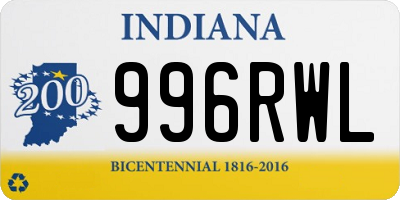 IN license plate 996RWL