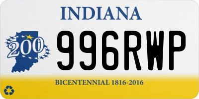 IN license plate 996RWP