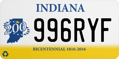 IN license plate 996RYF