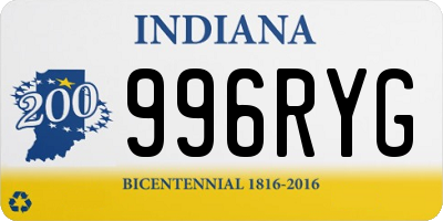 IN license plate 996RYG