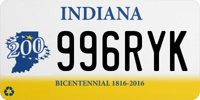 IN license plate 996RYK