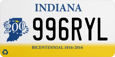 IN license plate 996RYL