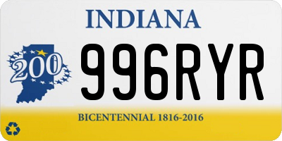 IN license plate 996RYR