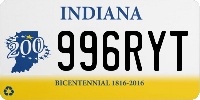 IN license plate 996RYT