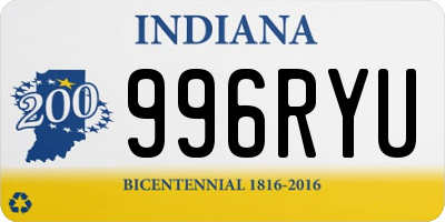 IN license plate 996RYU