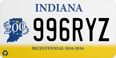 IN license plate 996RYZ