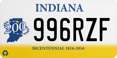 IN license plate 996RZF