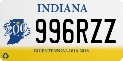 IN license plate 996RZZ