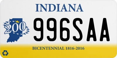 IN license plate 996SAA