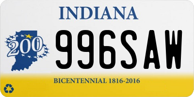 IN license plate 996SAW