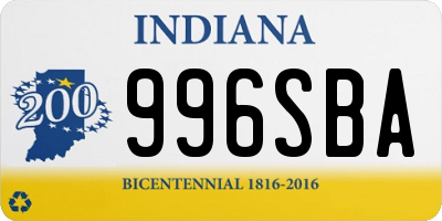 IN license plate 996SBA