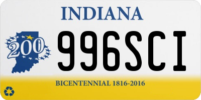 IN license plate 996SCI