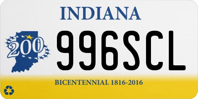 IN license plate 996SCL