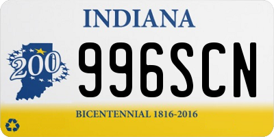 IN license plate 996SCN