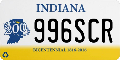 IN license plate 996SCR