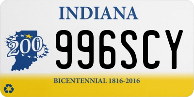 IN license plate 996SCY