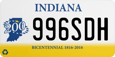 IN license plate 996SDH