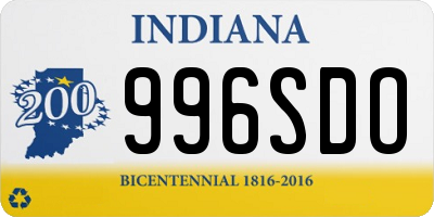 IN license plate 996SDO