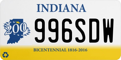 IN license plate 996SDW