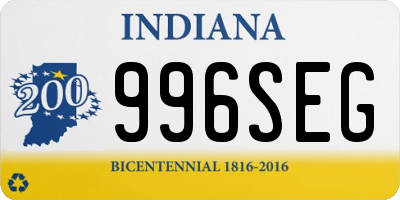 IN license plate 996SEG