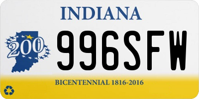 IN license plate 996SFW