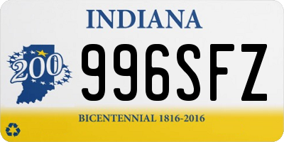 IN license plate 996SFZ