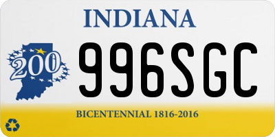 IN license plate 996SGC