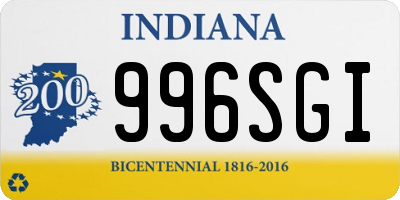 IN license plate 996SGI