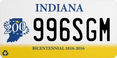 IN license plate 996SGM