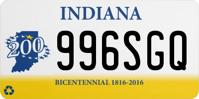 IN license plate 996SGQ