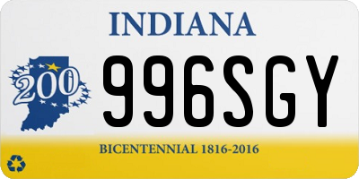 IN license plate 996SGY