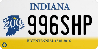 IN license plate 996SHP