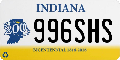 IN license plate 996SHS